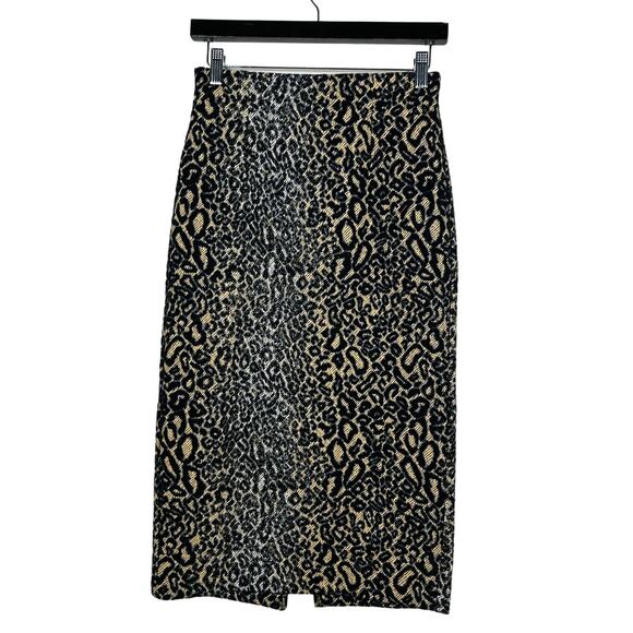 Halogen Knit Midi Animal Print Skirt Long Casual Warm Winter - XS - Picture 1 of 4